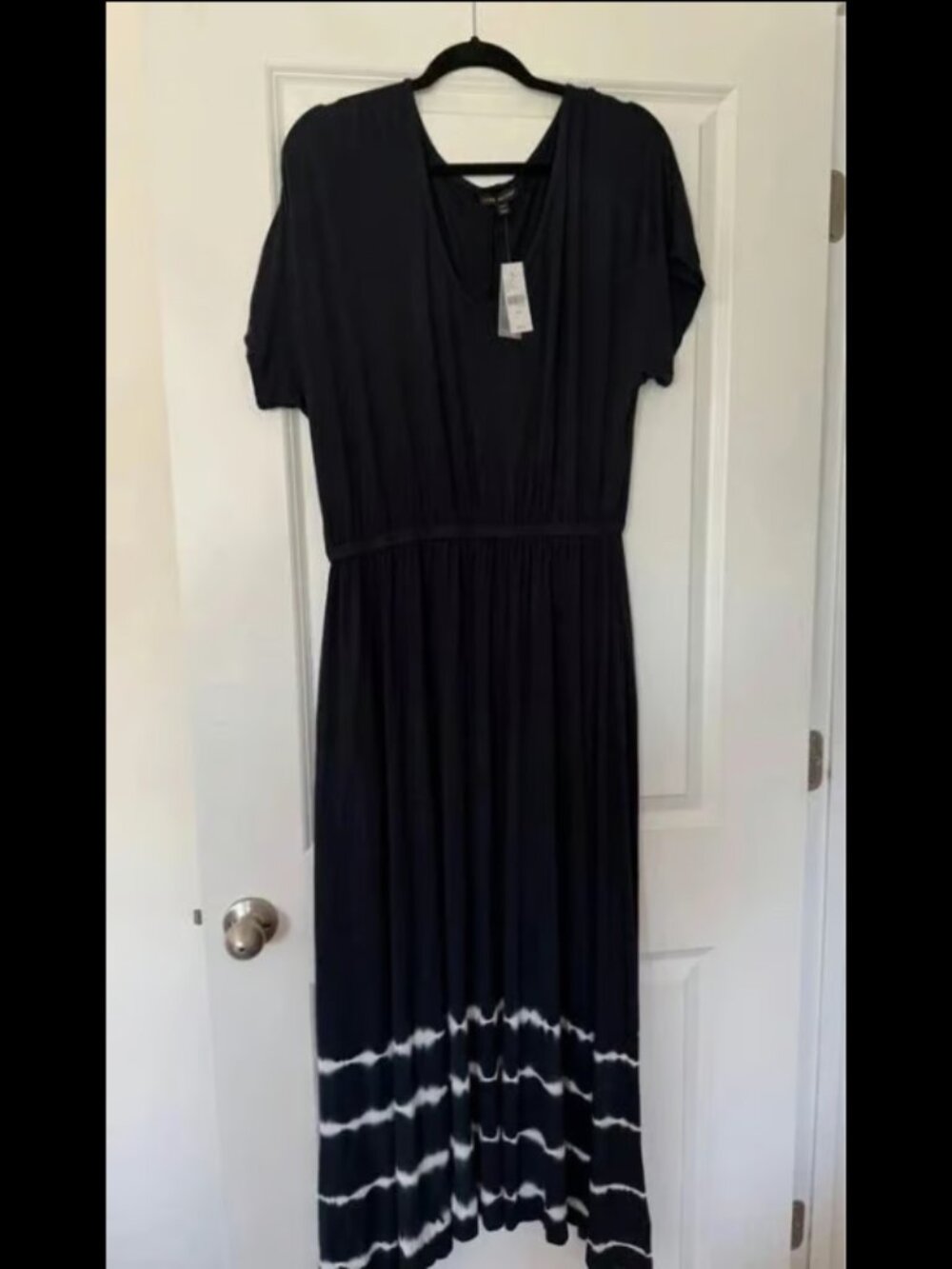 New Lane Bryant Navy and White Tie Dye Maxi Dress